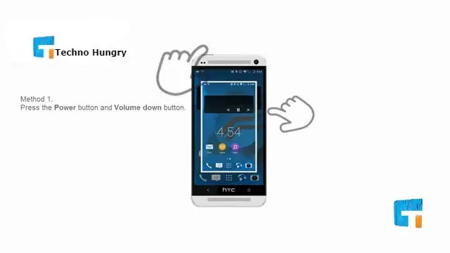 Press the Power Button + Volume Down Button Take a Screenshot on HTC One (M8) Smartphone