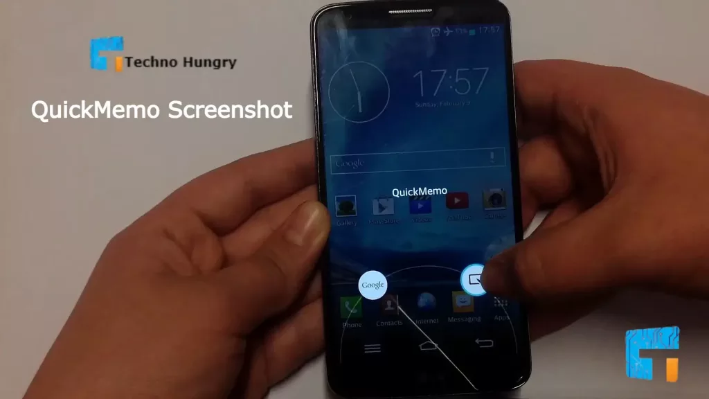 Use the QuickMemo Screenshot option on LG G2