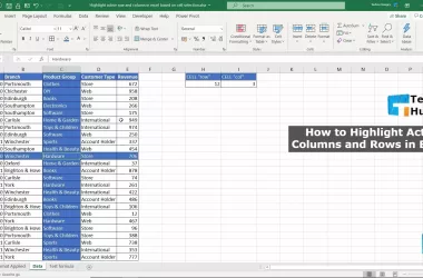 How to Highlight Active Columns and Rows in Excel