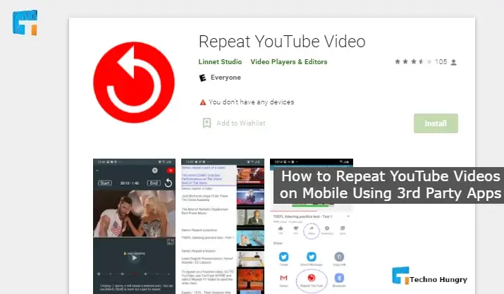 How to Repeat YouTube Videos on Mobile Using 3rd Party Apps