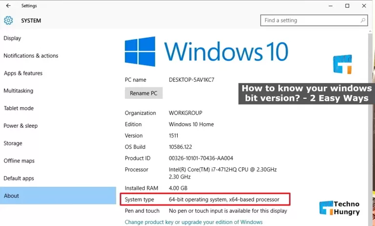 How to know your windows bit version
