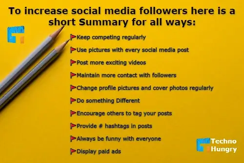 To increase social media followers here is a short Summary
