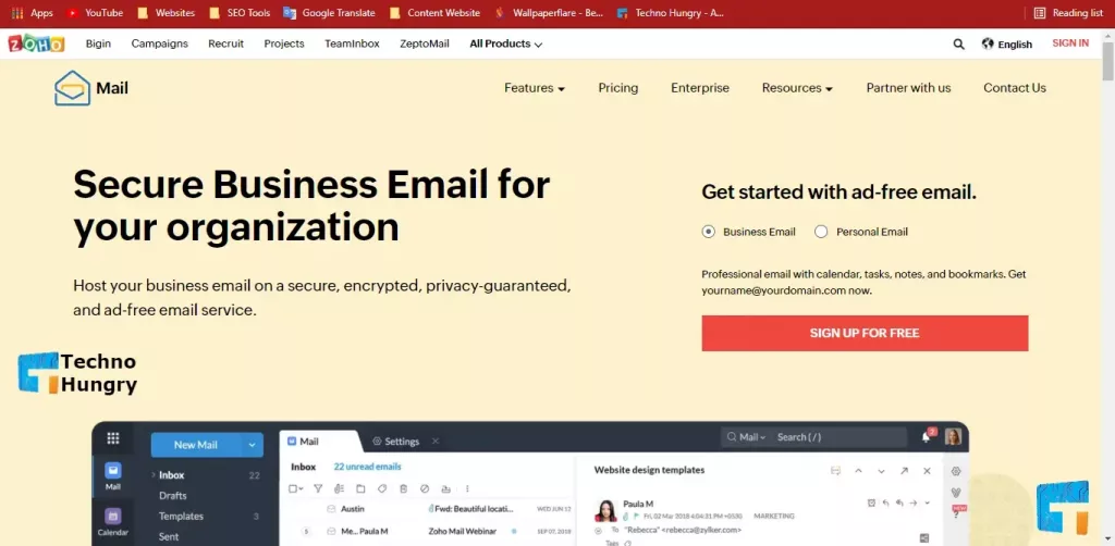 Zoho Mail Free Email Account Services Provider