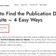 How to Find the Publication Date of a Website - 4 Easy Ways