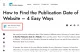 How to Find the Publication Date of a Website - 4 Easy Ways