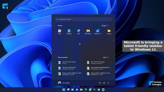 Microsoft is bringing a tablet friendly taskbar to Windows 11