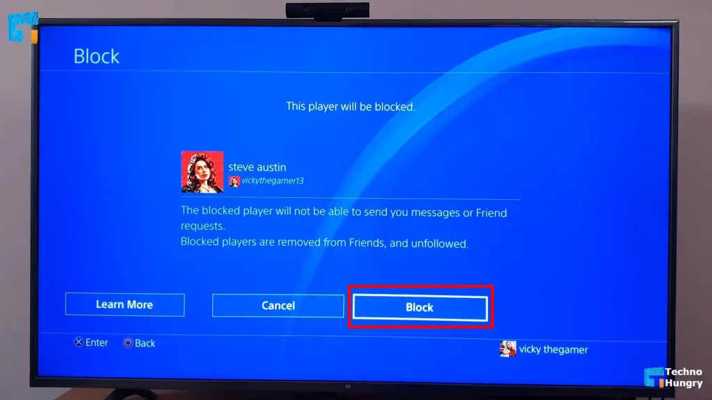 block any PlayStation user