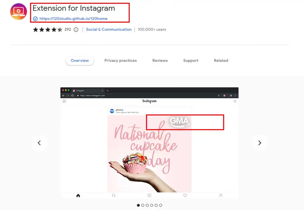 Instagram from Chrome Extensions