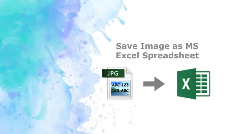 Save Image as MS Excel Spreadsheet
